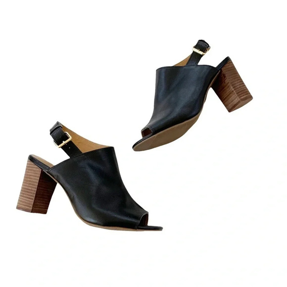 NORDSTROM 14th & Union Sandal Asher Block Heel Black Size 11 NWT - Picture 7 of 11